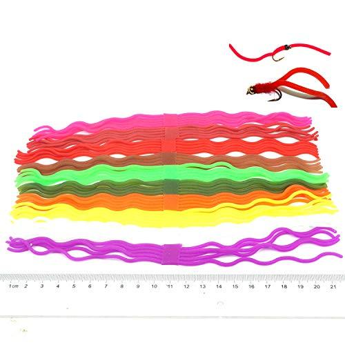 Riverruns Fly Tying & Flies Riverruns Squirmy Wormy 10 Best Selected Color Assortment Fly Tying Materials for San Juan Fly Flies Soft Lure Ultra Stretchy Fishing Worm Body Trout Floating Glowing