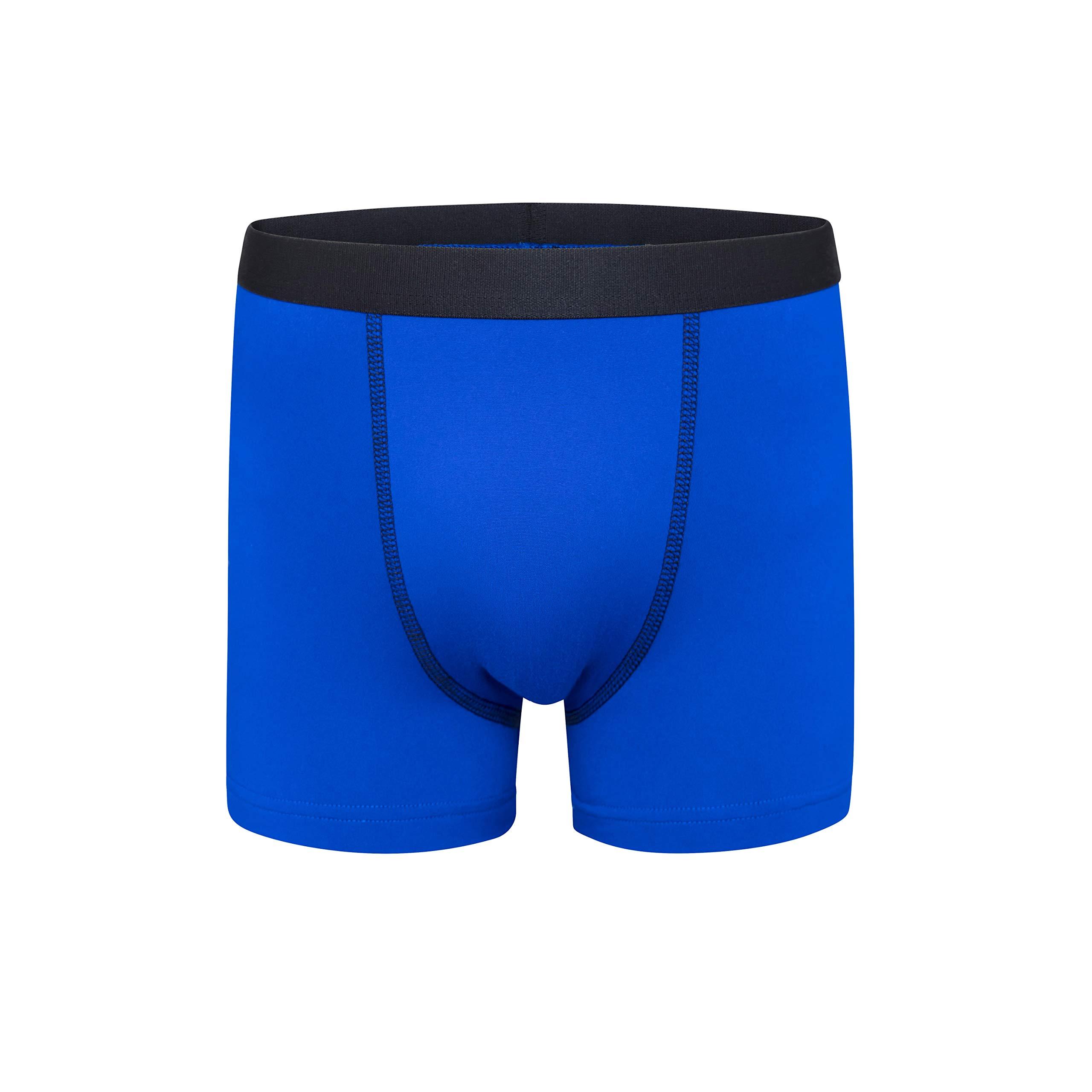 Terramar Terramar Boys' Standard Silkskins Boxer Brief (4-Pack Underwear), Black/Team Red/Team Royal/Steel, Large