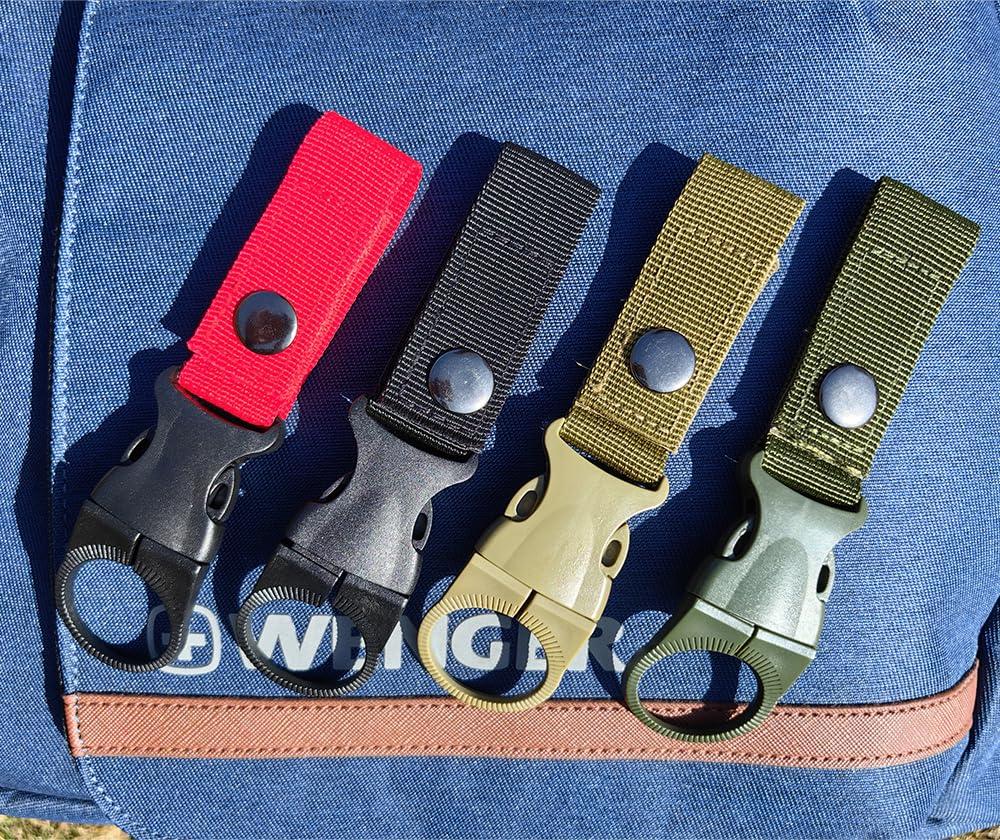 lightstar 4pcs Hanging Bottle Buckle Clip Carabiner, Portable Mineral Water Bottle Clip for Outdoor Camping Hiking Traveling