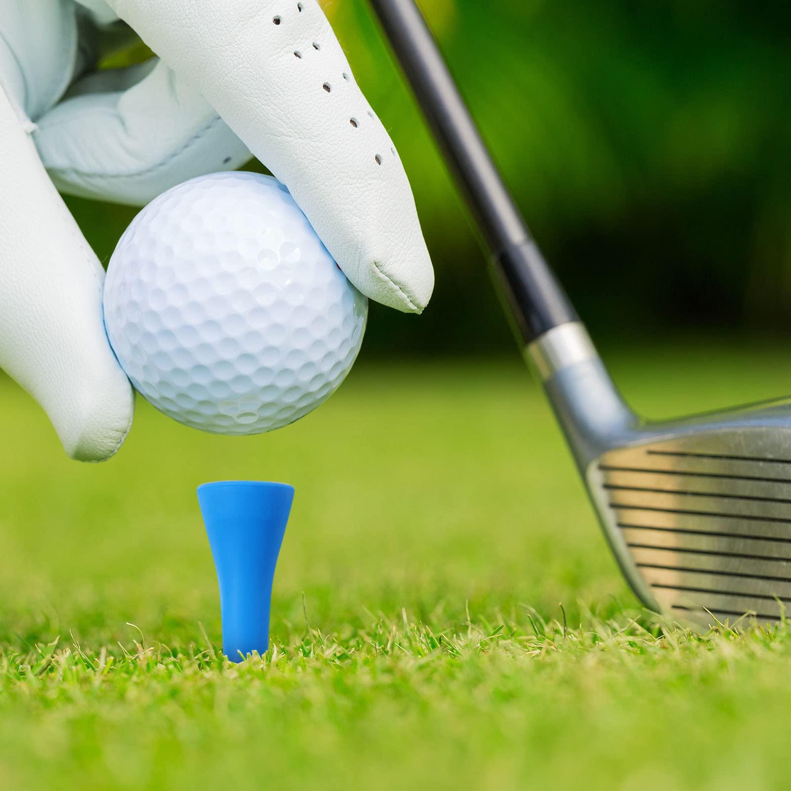 Skylety 12 Pieces Golf Range Tees Set Rubber Golf Tees for Range Mats Golf Rubber Tees Driving Range with 6 Pieces Golf Tees for Practice Mat Mixed Size(Black and White Blue)