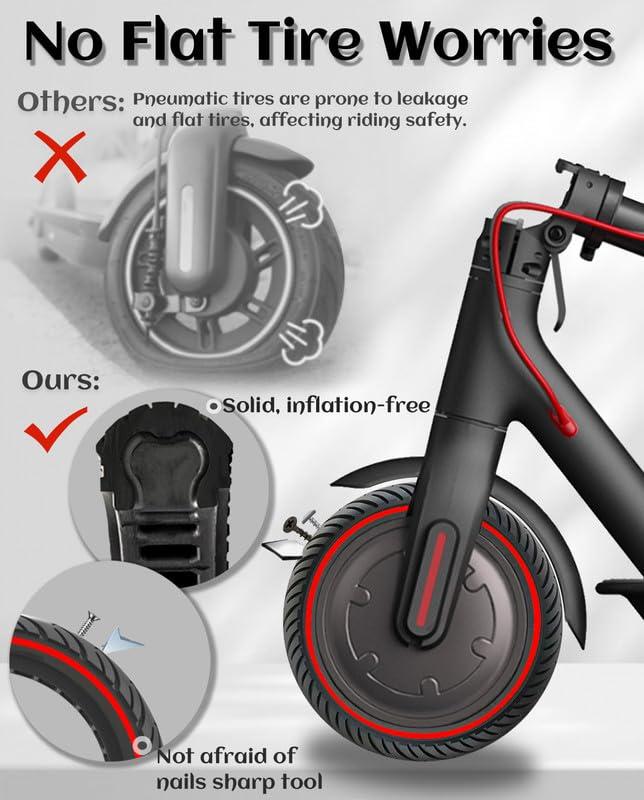 GLDYTIMES GLDYTIMES 8.5 x 2.0 Inches Electric Scooter Gotrax Tire 50/75-6.1 Solid Tire Fit for Gotrax Gxl V2/XR Apex Xl~Hiboy S2 Max Pro~Hover 1~AOVOPRO ES80~Xiaomi, 8 1/2" Tyre Anti-explosion Replacement Wheel
