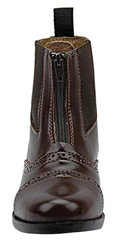 Hispar Hispar Women Ladies English Horse Riding Light weight Leather Glory Zip Zipped Paddock Boots - Brown 6