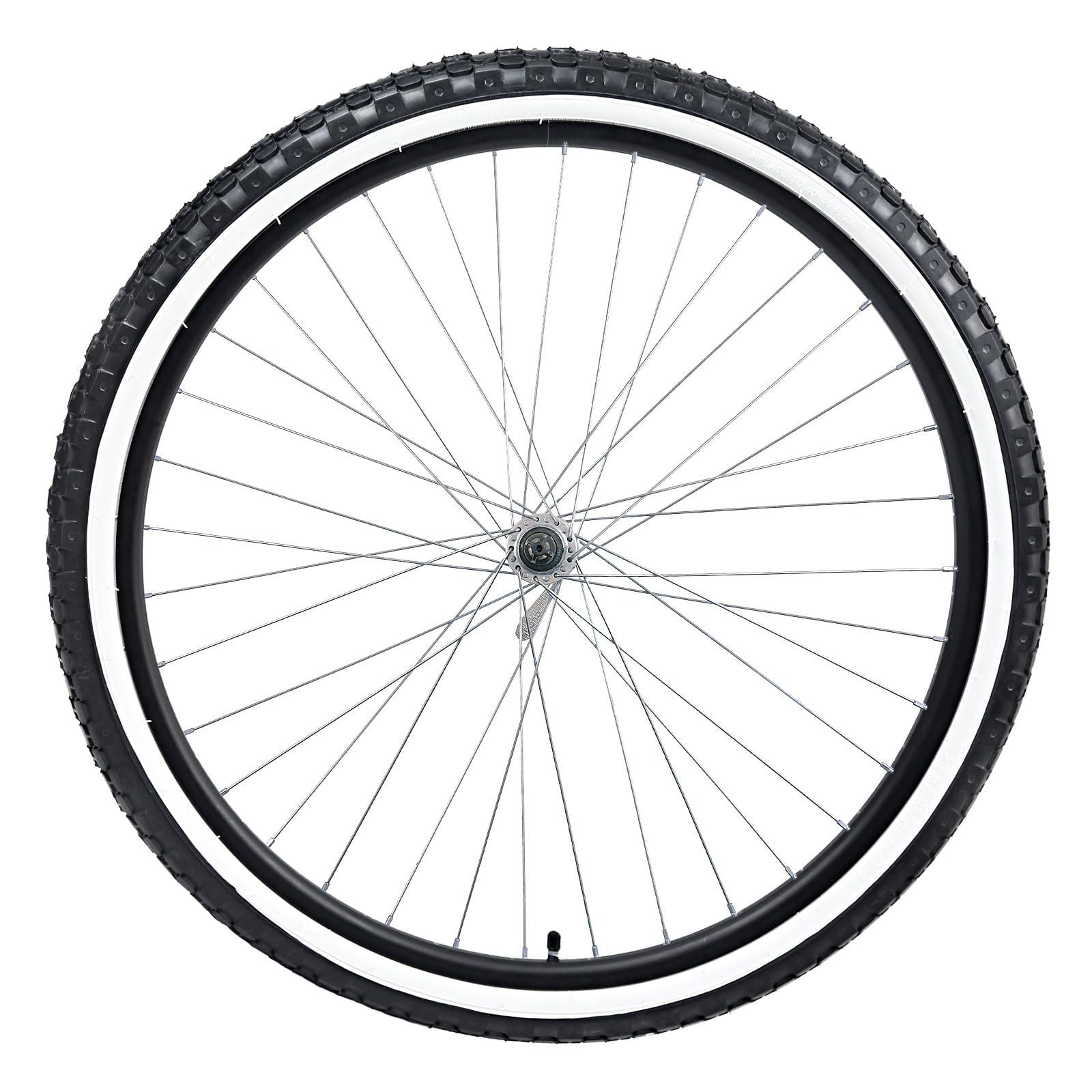 YILUXING 24x2.125 Inch Bicycle TiresYILUXING Folding Replacement Tires for Beach Cruiser Bike 2 Pack Bike Tires & Tubes with White Wall