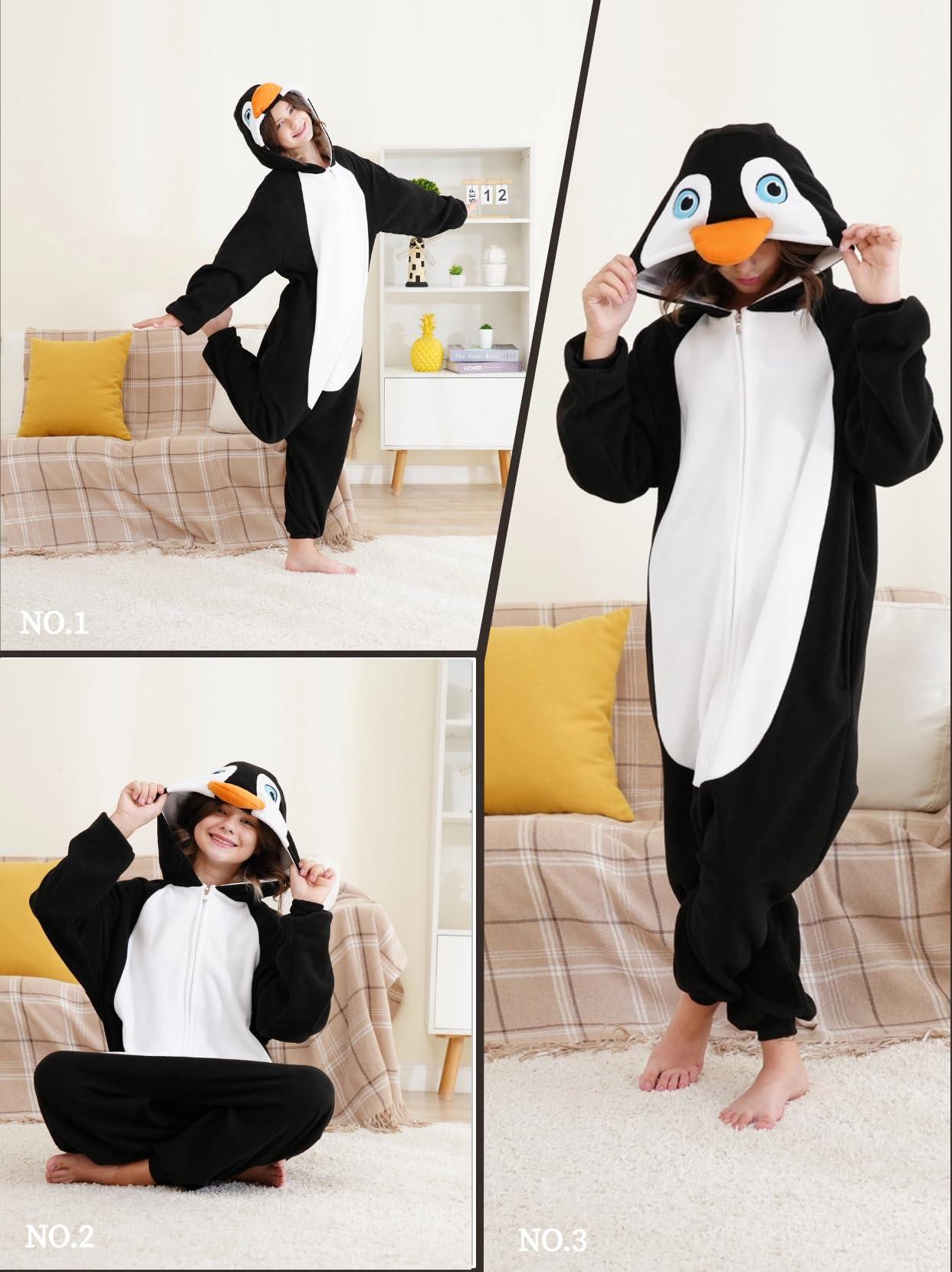 nmuauycu nmuauycu Unisex Kids Penguin Onesie PajamasPolar Fleece, Cosplay, Animal Onesie Halloween Costume, and Homewear