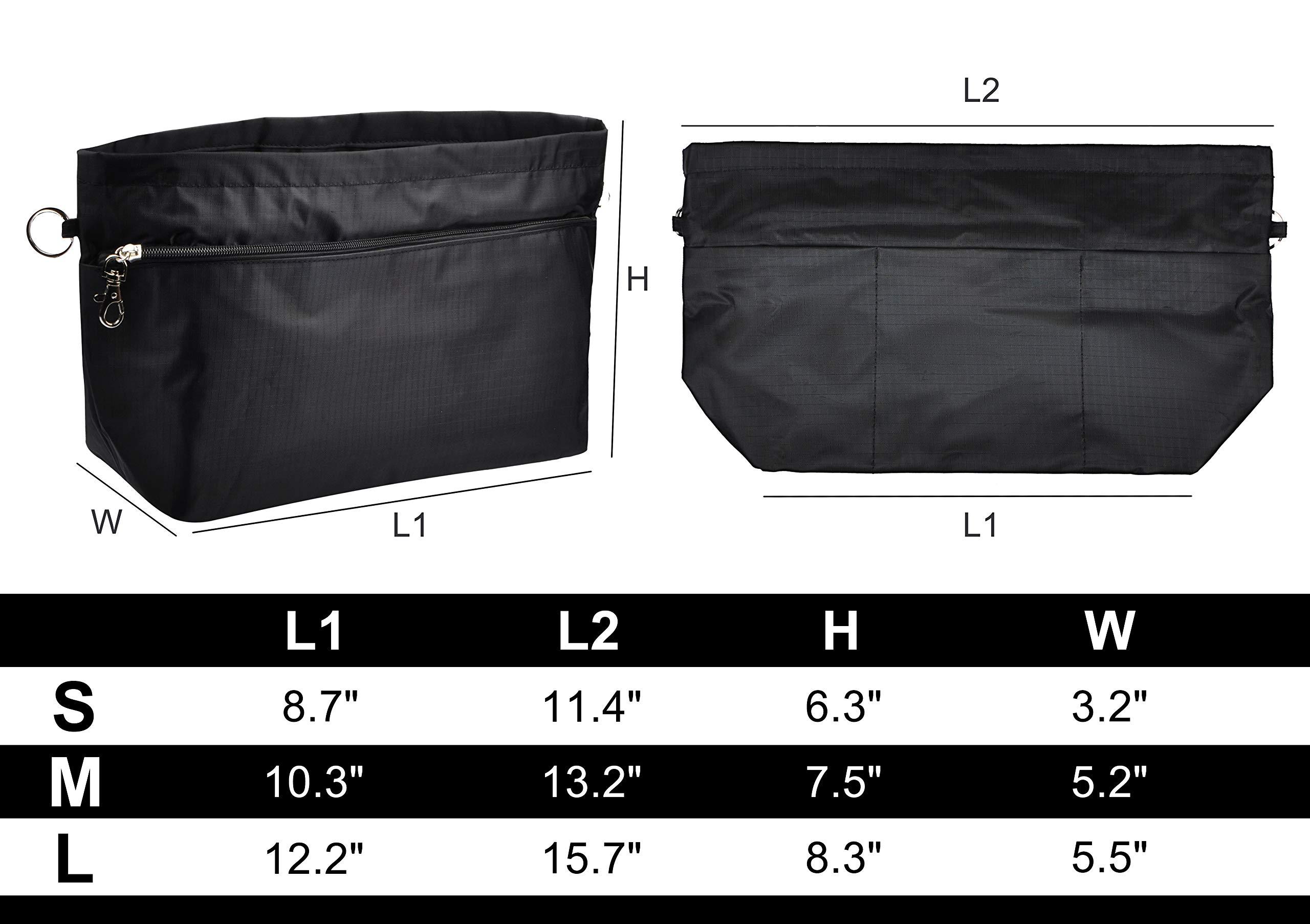 Vercord Vercord Purse Organizer Insert Bag Tote Handbags Pocketbook Inserts Organizers Zipper 11 Pockets Black Large