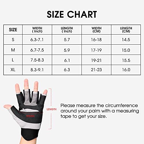 FitsT4 Sports FitsT4 Sailing Gloves 3/4 Finger and Grip Great for Sailing, Yachting, Paddling, Kayaking, Fishing, Dinghying Water Sports for Men and Women Blue M