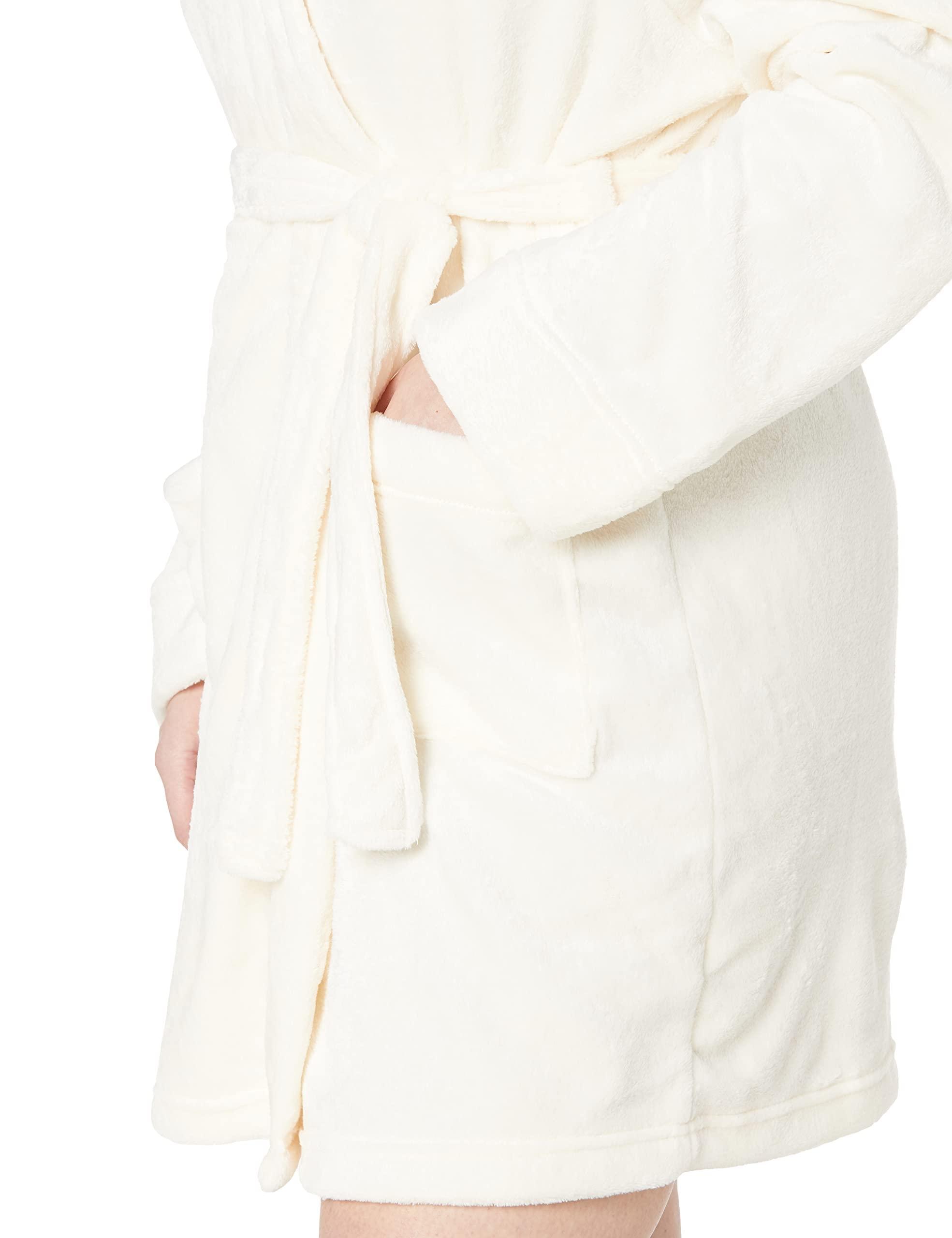 Amazon Essentials Amazon Essentials Women's Mid-Length Plush Robe (Available in Plus Size), Cream, XX-Large