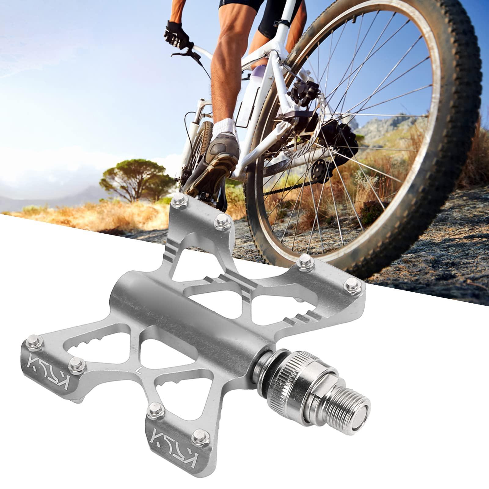 SPYMINNPOO SPYMINNPOO 1 Pair K5 Quick Release Pedals Aluminum Alloy Bike Bearing Pedals for Road Folding Bikes 4 Colors(Silver (Boxed))