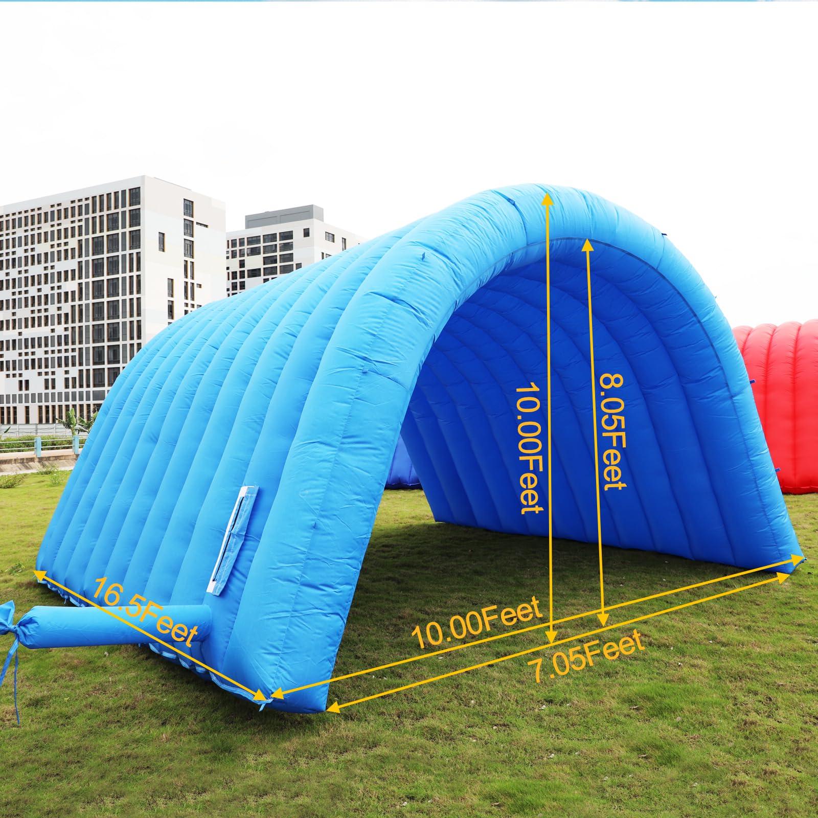 xmaybang xmaybang 16.5 x 10 x 10FT Inflatable Tunnel Sports Entrance with Blower Football Tunnel Tent Entryway for Business Advertise Party Exhibition Promotion Street,Shop,Supermarket,School Blue