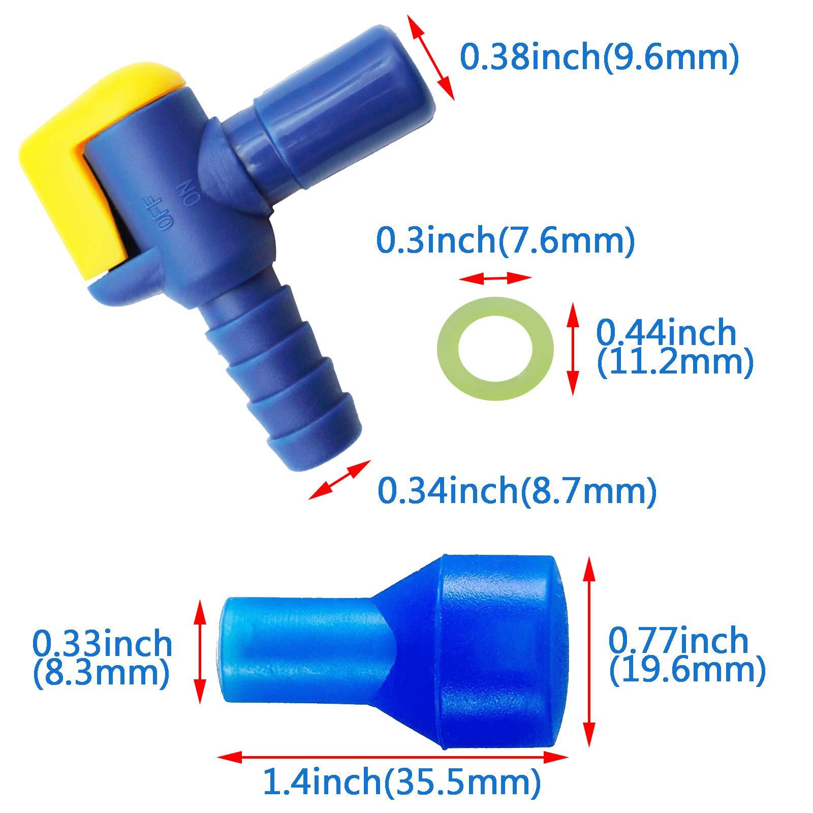 JMTEEA JMTEEA Bite Valve Replacement Mouthpiece Fit for Hydration Pack Bladder Water Backpack and Most Brands(4-Pack), with Shutoff Valve and Tube O-Ring