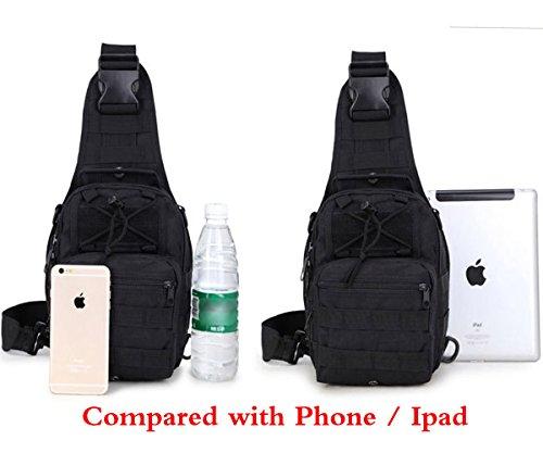 Rullar Rullar Small Hiking Daypack Sling Chest Bag Multifunctional Shoulder Messenger Crossbody Backpack Camping Pack Black