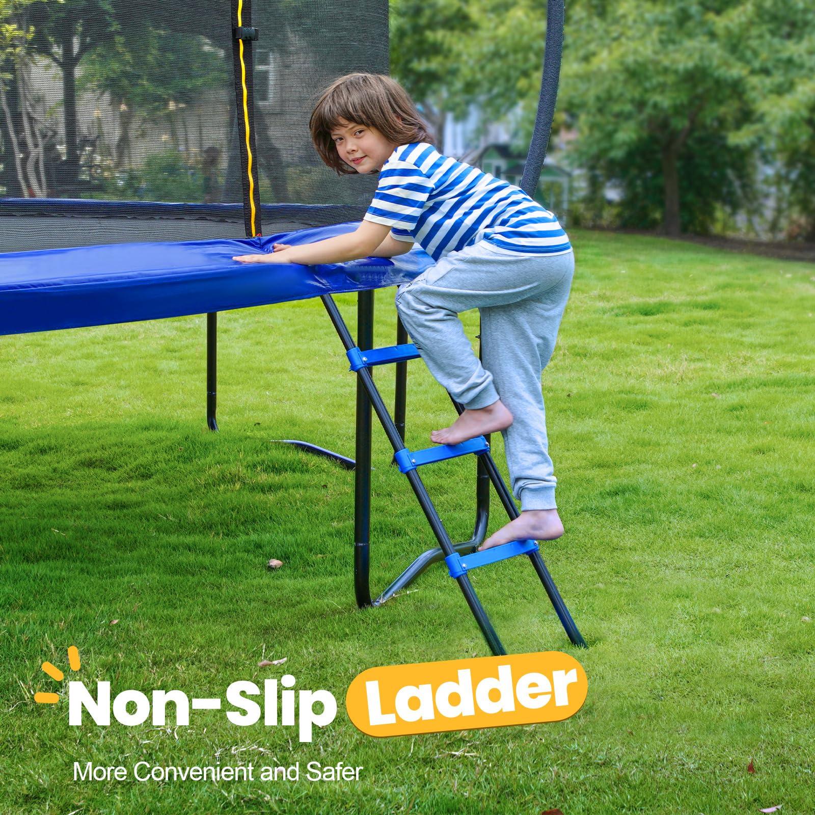 ORCC ORCC 1200LBS Weight Capacity Trampoline 16 15 14 12 10 8 FT for Kids Adults Outdoor Yard Trampolines with Safety Enclosure Net Non-Slide Ladder