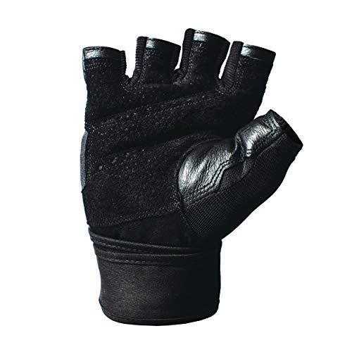 Harbinger Harbinger Pro Wristwrap Weightlifting Gloves with Vented Cushioned Leather Palm (Pair), X-Large, Black