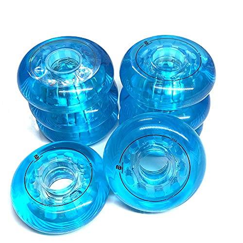 SzBlaZe SzBlaZe 83A PU Wear Resist Inline Skate Replacement Wheels Without Bearings (Pack of 8) for Skate and Sliding Roller ice Hockey Size 70mm 68mm 64mm(Blue,68mm)