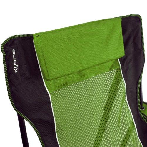 Kijaro Kijaro Sling Folding Camping Chair - Enjoy the Outdoors in this Outdoor Chair with a Built-in Cup Holders and Side Organizer - Includes a Detachable Pillow - Ireland Green