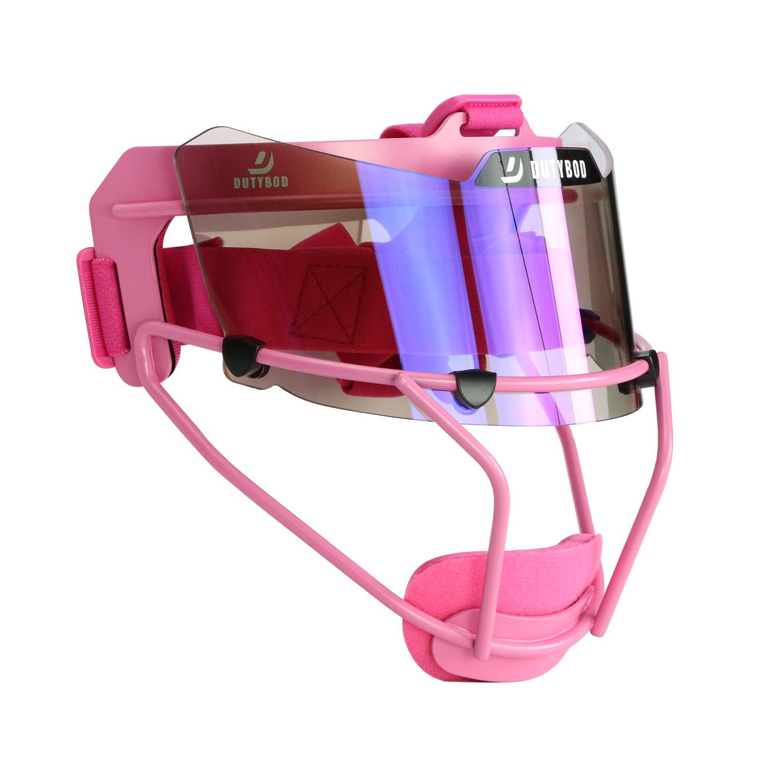 DUTYBOD DUTYBOD Softball Face Mask Lightweight and Comfortable with Wide Field Vision fit All Ages - Durable and Safety Softball Face Mask sets (Pink-Blue)
