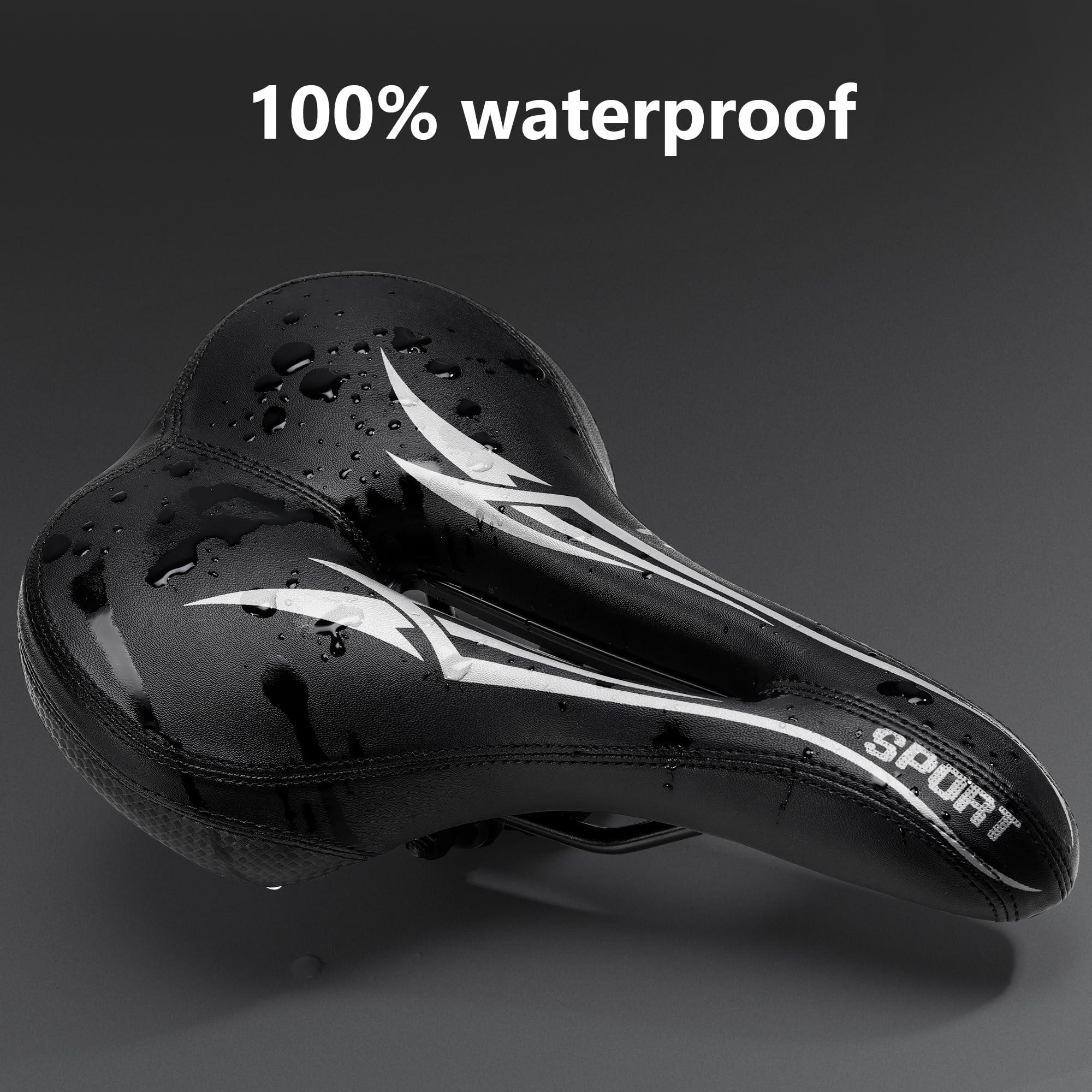 IPOW IPOW Comfort Bike Seat for Women or Men, Bicycle Saddle Replacement Padded Soft High Density Memory Foam with Dual Shock Absorbing Rubber Balls Suspension Universal Fit for Indoor/Outdoor Bikes