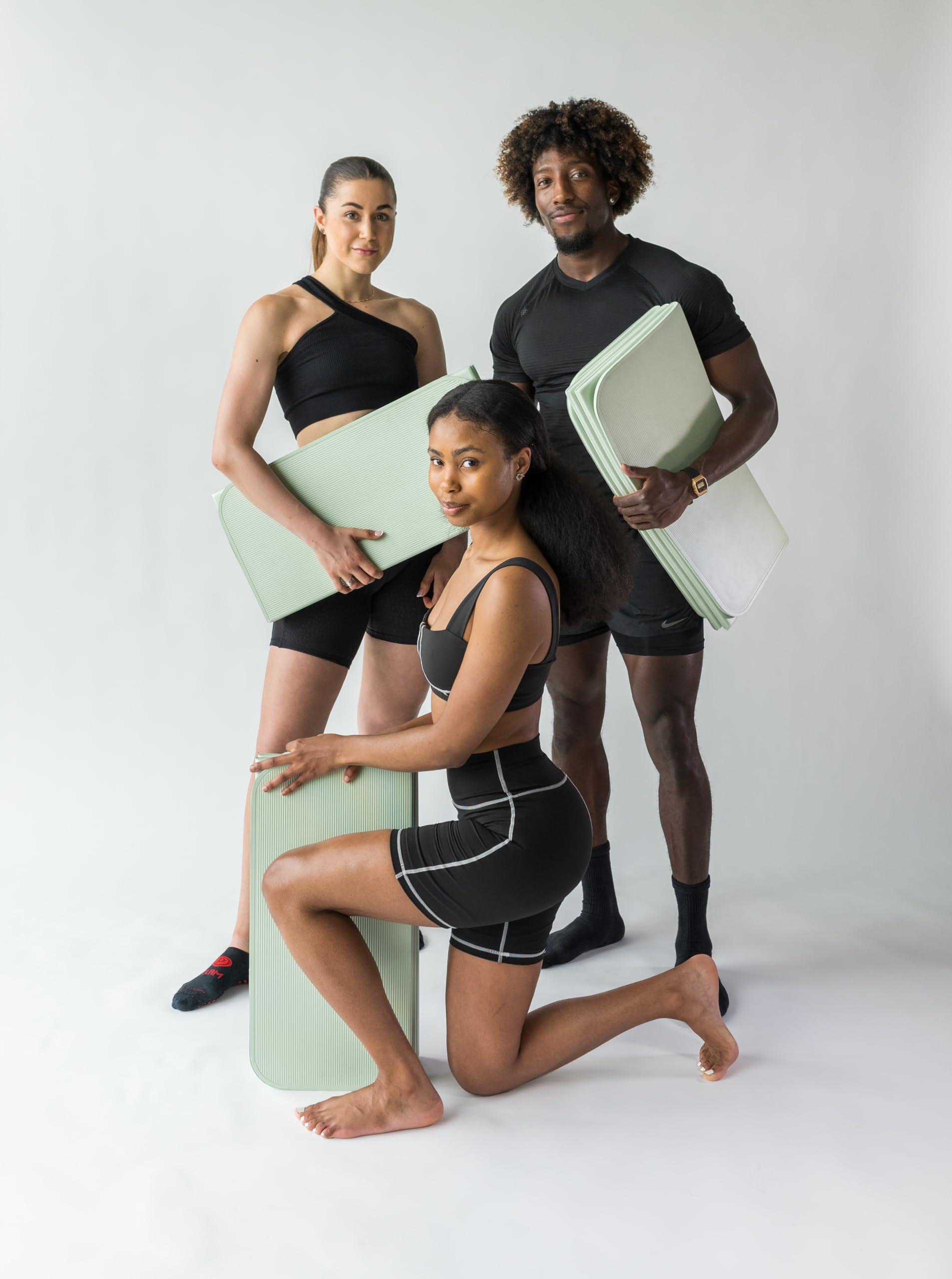 Stakt Stakt Foldable Multi-Purpose Fitness & Yoga Mat with Patented Design, Workout Mat with Non-Slip Surface, Portable & Lightweight, For Studio or Home Use, As Seen on Shark Tank (Seafoam)