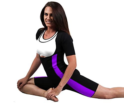 Body Spa Body Spa Light Body Sauna Suit Neoprene Full Body Shaper GYM Sport Aerobic (Purple, XL) 14225