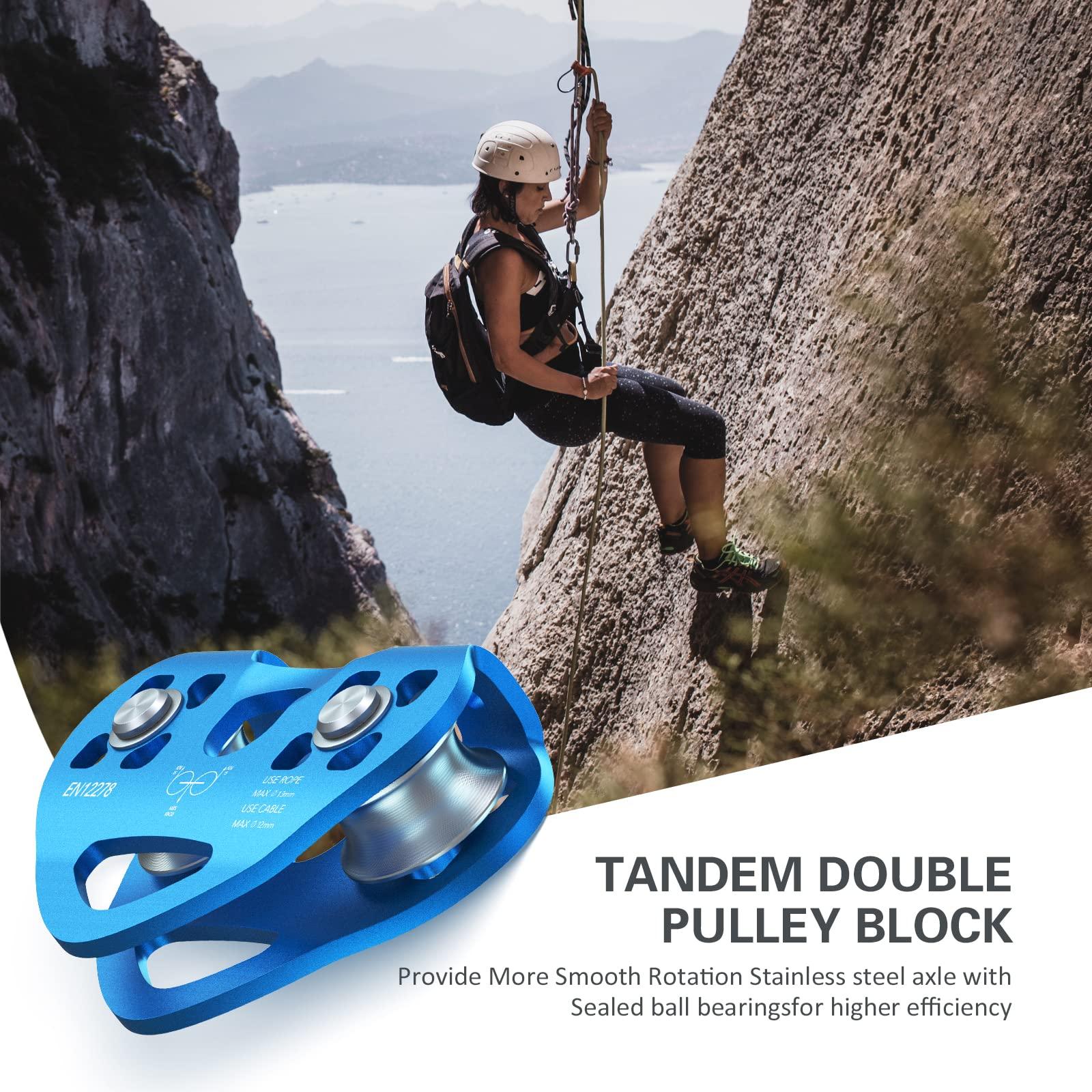 Lixada Lixada Zipline Pulley 30KN Trolley Rescue for 1/4 5/16 3/8 1/2 Cable Backyard Zipline, Hauling, Rigging and Commercial Purposes,Holds Upto 6700lbs