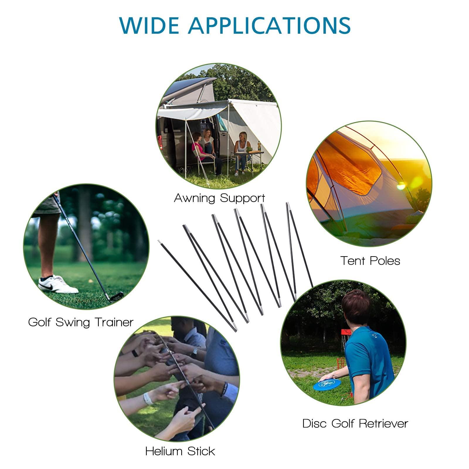 BRILLIANCE4U BRILLIANCE4U Pre-Assembled Aluminum Tent Pole 12ft 1.4in 8.5mm, Lightweight Tent Poles Replacement, 7001 T6 Heated Aluminum Alloy, Outer Dia. 0.33\" 2 Poles Pack