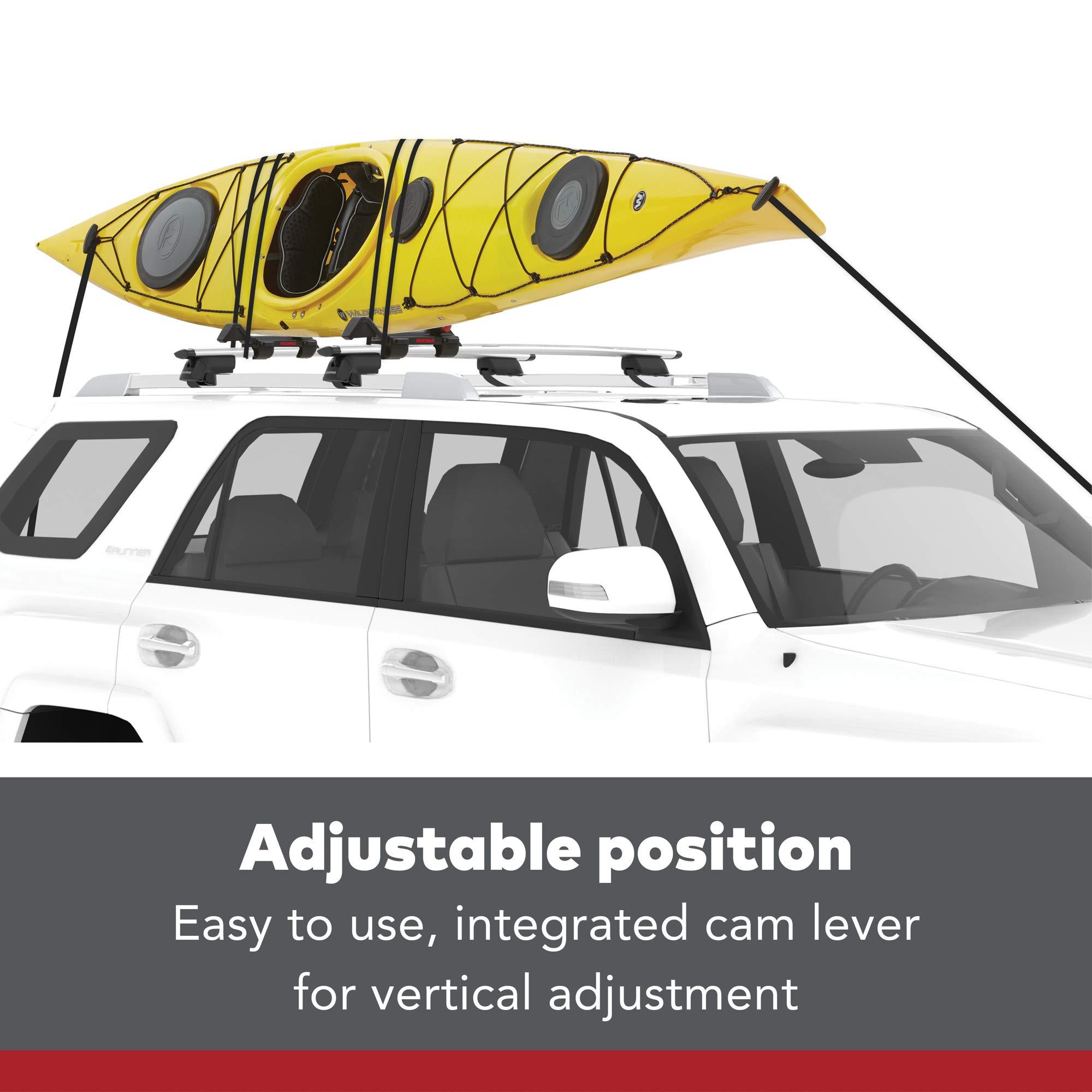 YAKIMA Yakima JayLow 2 Kayak Vertically Mounted or 1 Kayak J Cradle Vehicle Rooftop Mounted Rack with Heavy Duty Straps, Bow and Stern Tie Downs, Black