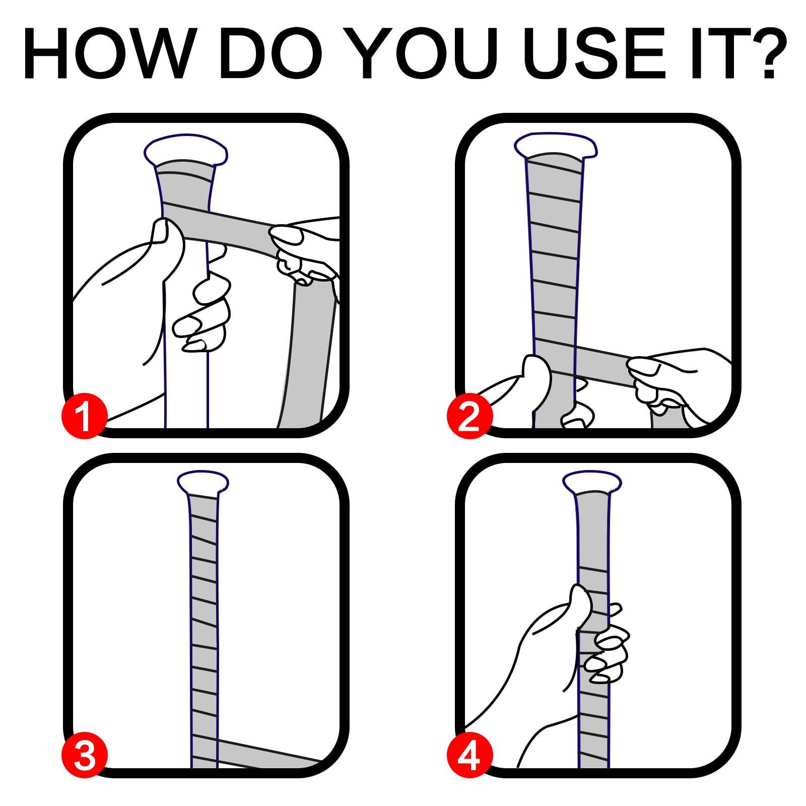 VEASAERS VEASAERS Bat Grip Tape Baseball Softball 2/4 Pack 40 inch 1.75mm Precut and Full Adhesive Back Pro Feel Soft Comfortable Tapes for Old Bats Handles (2 Pcs-Black+Blue Dot)