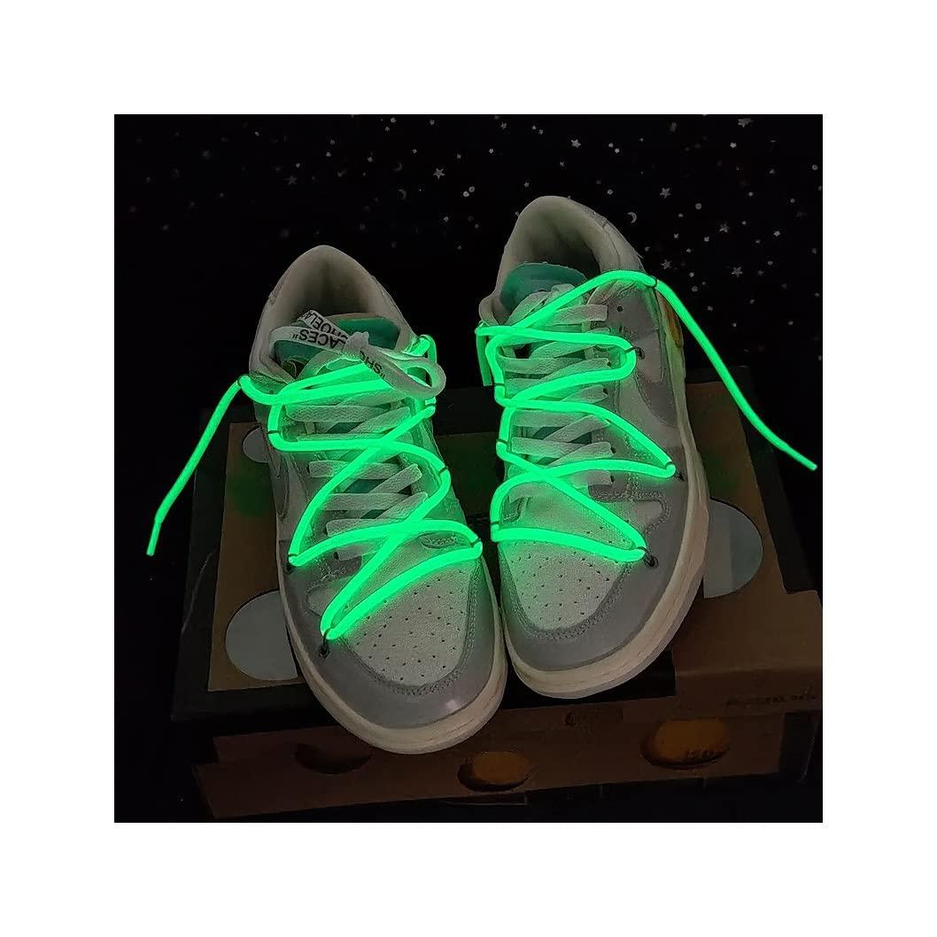 WALG Round Luminous Shoelaces Glow in The Dark Night Color Fluorescent Shoelace Sports Canvas Adult Children Shoe Laces (Color : White, Length : 120CM)