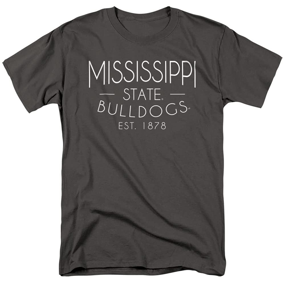 Mississippi State University Mississippi State Bulldogs Official Simple Unisex Adult T-Shirt, Charcoal, 3X-Large