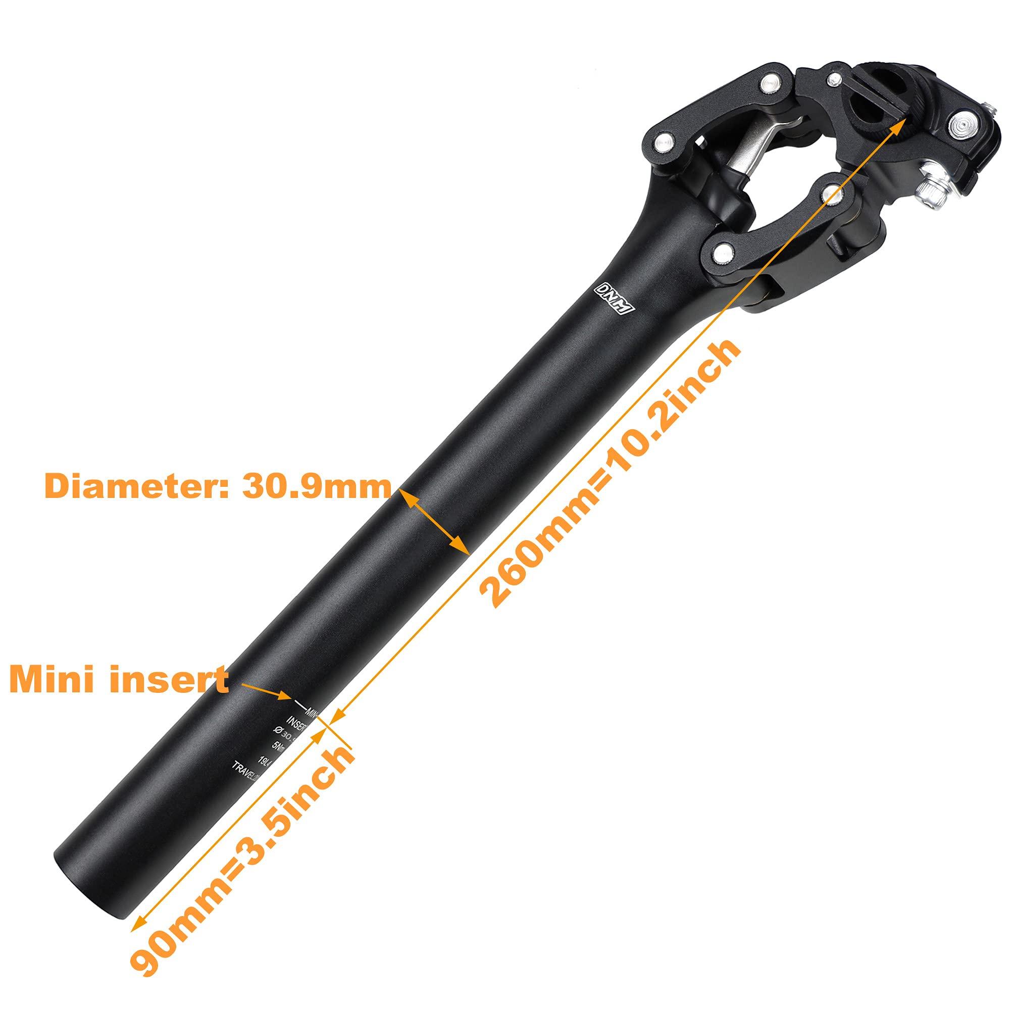 DNM DNM Suspension Mountain MTB Road Bike Bicycle Seatpost Seat Shock Absorber Post - Travel 20mm Vertical & 15mm Horizontal - Length 350mm - Recommended Load Weight 176-220 lbs - Clamp 30.9mm
