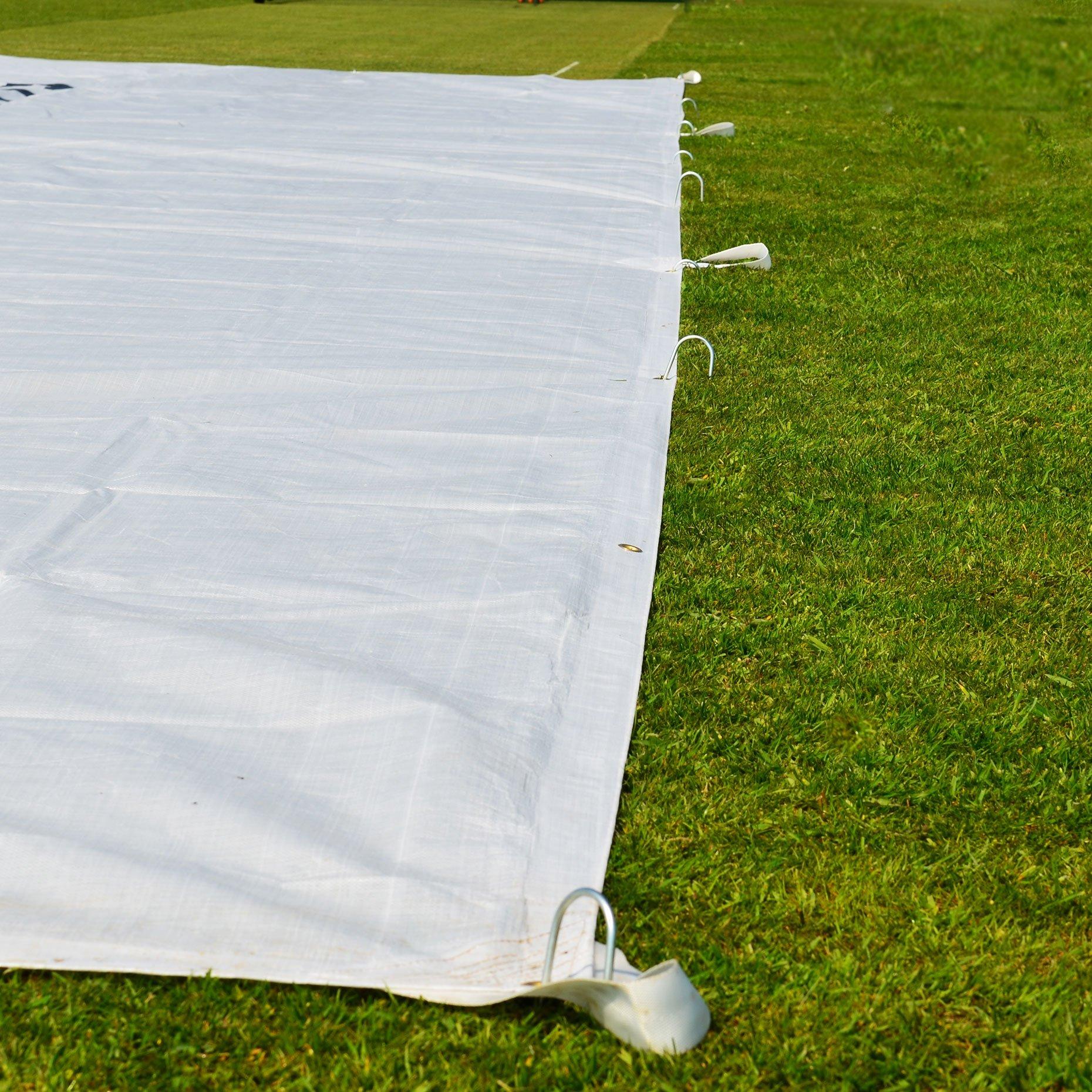 Net World Sports Cricket Flat Sheets - Lay Flat Cricket Covers for When Rain Stops Play - [Net World Sports] (82ft x 13ft)