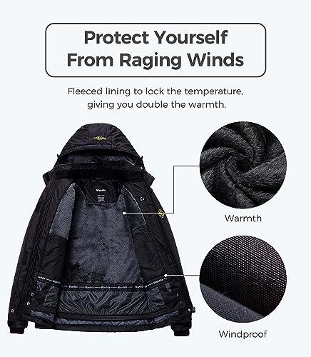 wantdo Wantdo Women\'s Mountain Waterproof Fleece Ski Jacket Windproof Rain Jacket, Small, Black