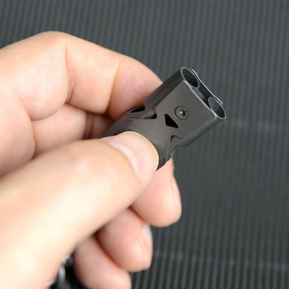 binboll binboll Whistle Emergency Whistles Keychain Rape Whistle Stainless Steel High Decibel Whistles (Double tubles Whistle -Gun 2pcs)