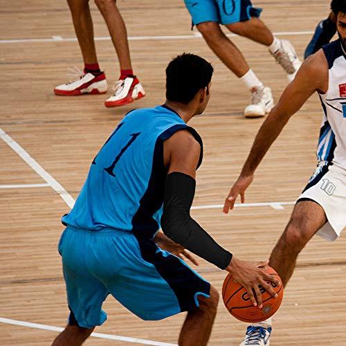 AceList AceList 2PCS Elbow Pads with Padded Compression Shield Shape Arm Sleeves for Protection - Suitable for Basketball, Volleyball, Football, and More - Ideal for Adults, Youth, Girls, Men, Women (Black)