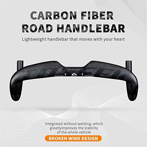 GXMCLCY 31.8mm Aero Bent Handlebar Ultralight Road Bike Carbon Fiber Handlebars Drop Handlebars UD Matting/Matte 400/420/440mm Bike Parts for Road Bike,Black,440mm