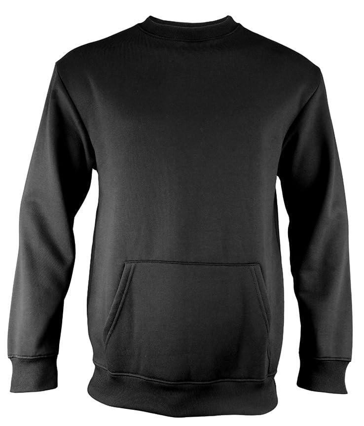 Epic Sports Epic Adult Kangaroo Pocket W/Media-Pass-Through Crew Sweatshirt Black L