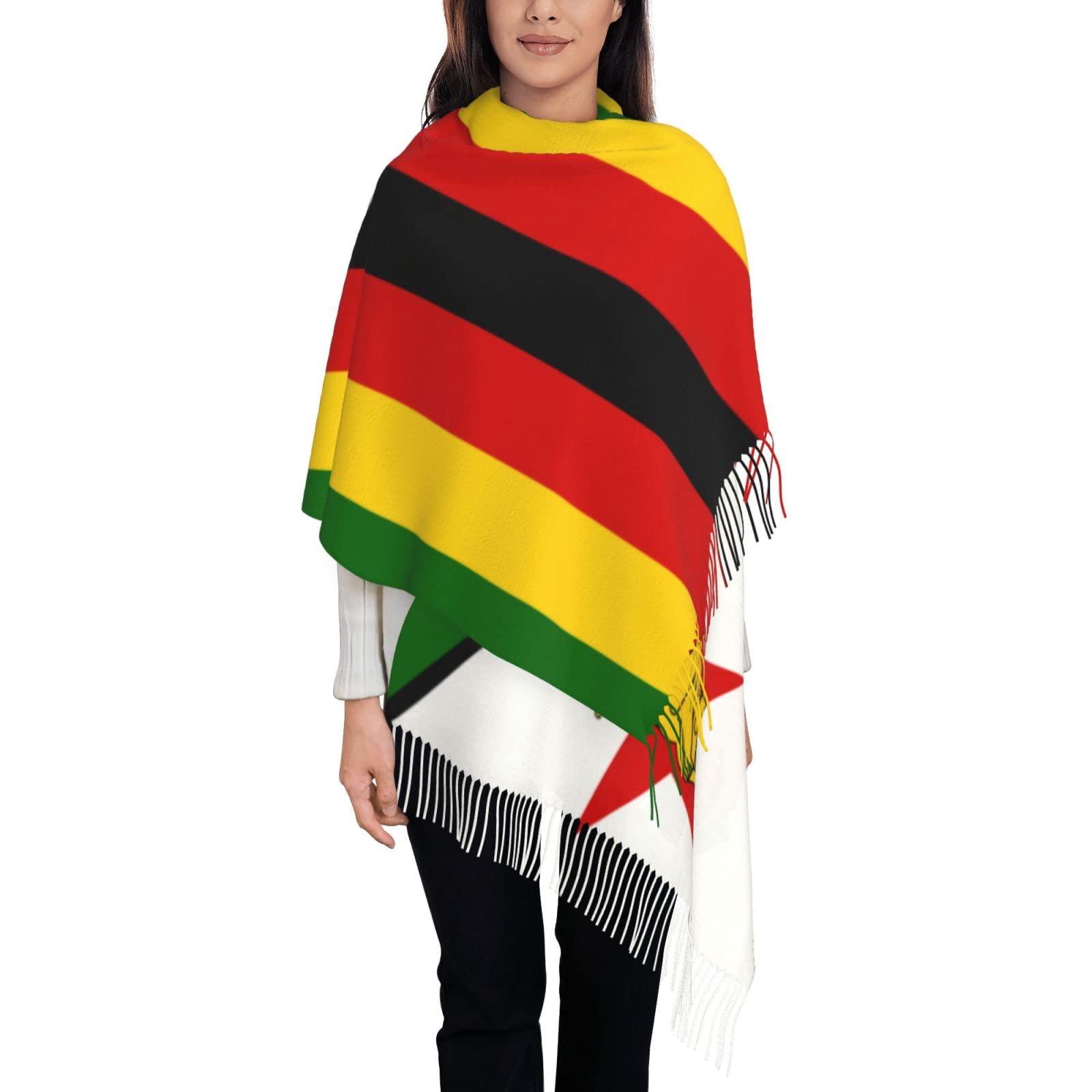 NineFit Basics Flag Of Zimbabwe Scarf For Women And Men Winter Warm Scarves Fashion Large Wraps, And Shawls