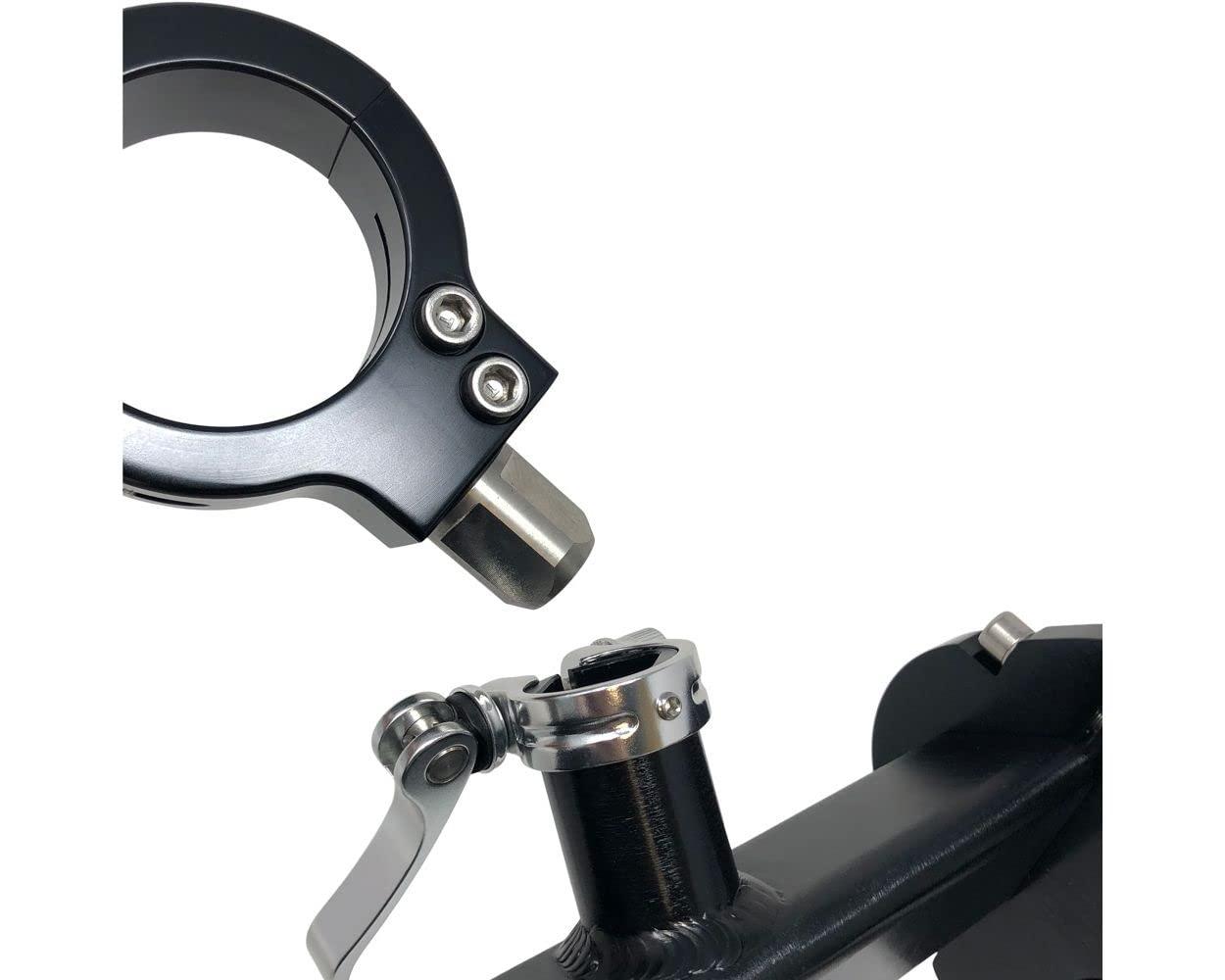 Monster Tower Monster Tower Wakeboard Rack - Quick Release Retractable Mount, Universal Fit for Wakeboard Towers, 360 Degree Rotation, Rubber Bumper, Shock Cord Hard Anodized Black Finish