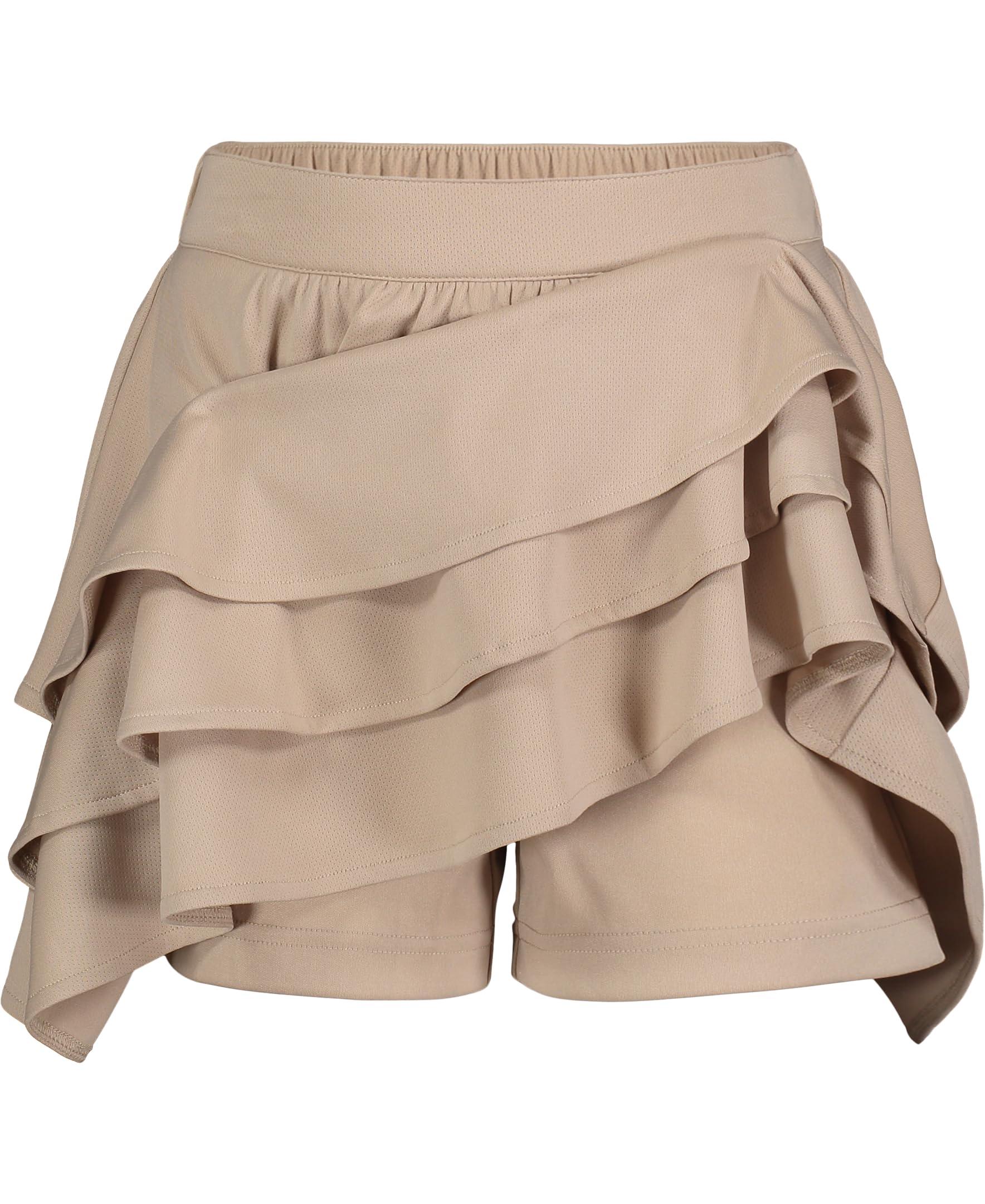 Nautica Nautica Girls' School Uniform Pull-On Scooter, Skirt with Undershorts, Elastic Waistband, Soft & Comfortable Material, Khaki/Pin Dot, 12 Plus