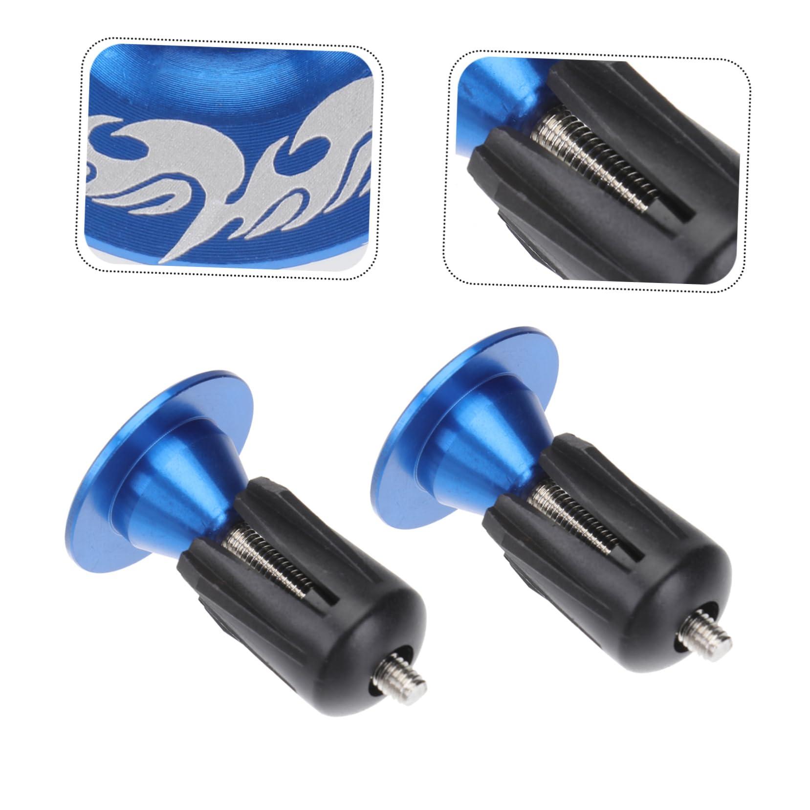 HANABASS HANABASS Aluminum Alloy Bar End Plugs for Mountain Road Bikes Lightweight Durable Caps with Silver Ring Easy to Install Handlebar End Caps Blue