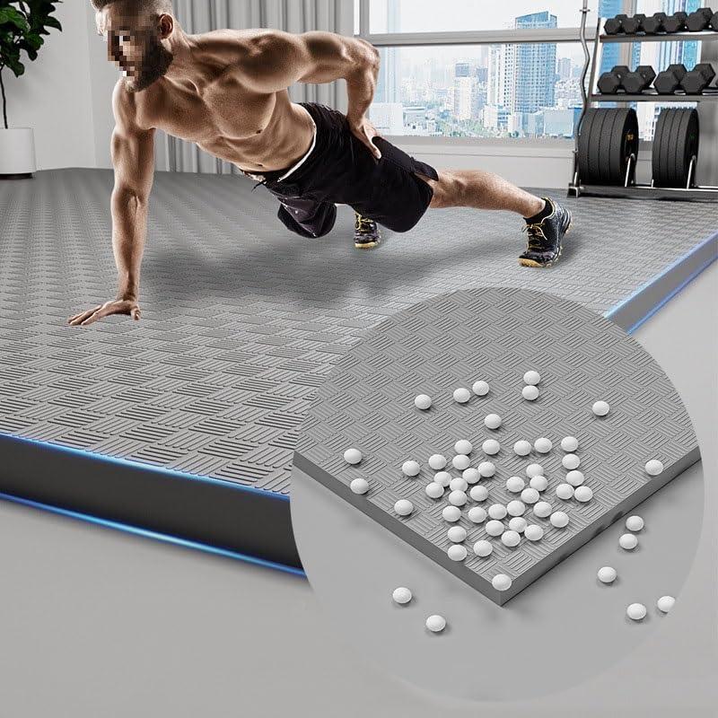 ZSCAL Treadmill Mat, Gym Equipment Sound Waterproof Non-slip Flooring Absorbing Mat, Easy to Clean Anti Fatigue Floor Mat, for Treadmill Walking Pad Elliptical, Spin Bike(Gray black,Thickness 2cm/0.78in)