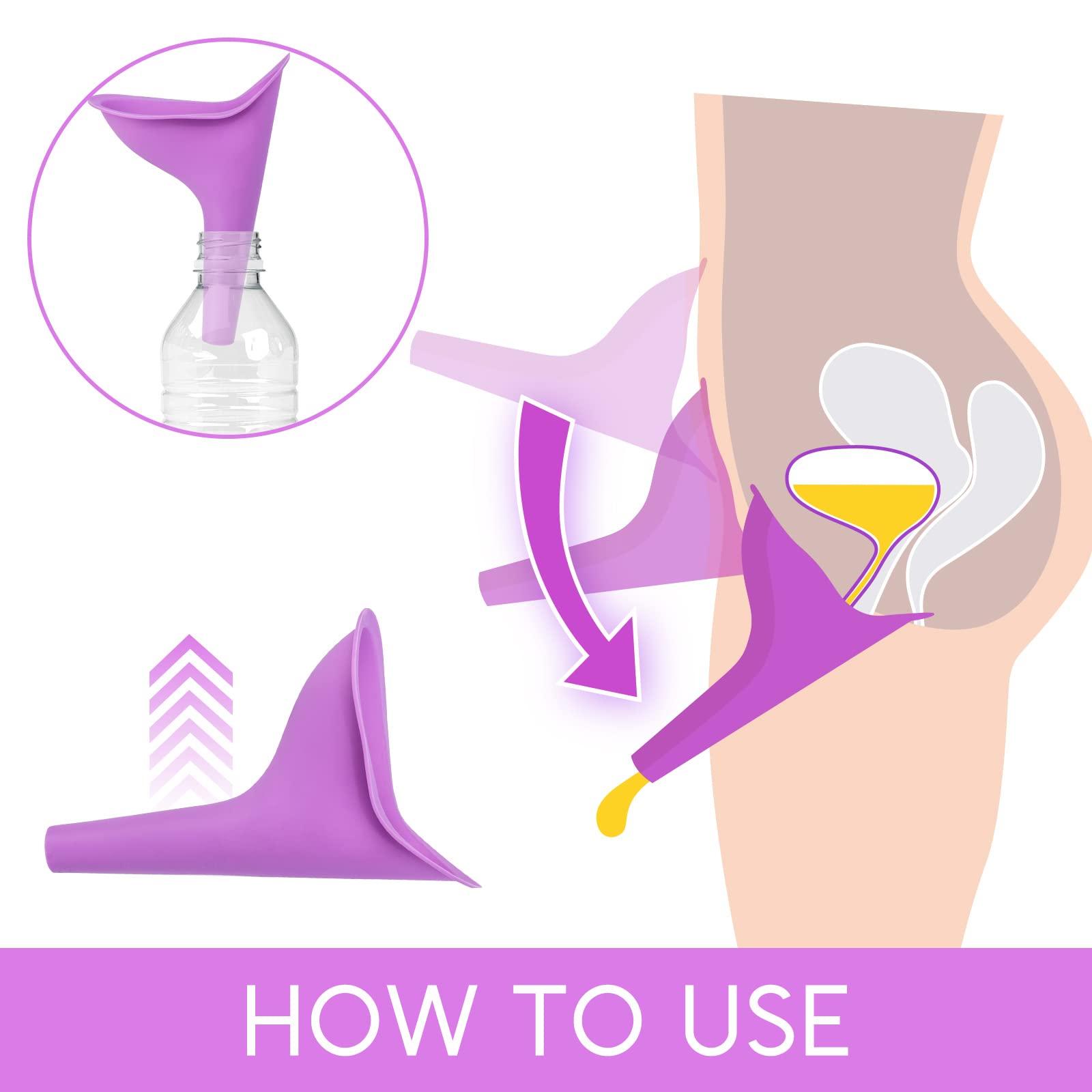 HAKDAY HAKDAY Female Urination Device, Reusable Female Urinal Women Pee Funnel Allows Women to Pee Standing Up, Portable Womens Urinal is The Perfect Companion for Camping,Outdoor,Travel 4pcs