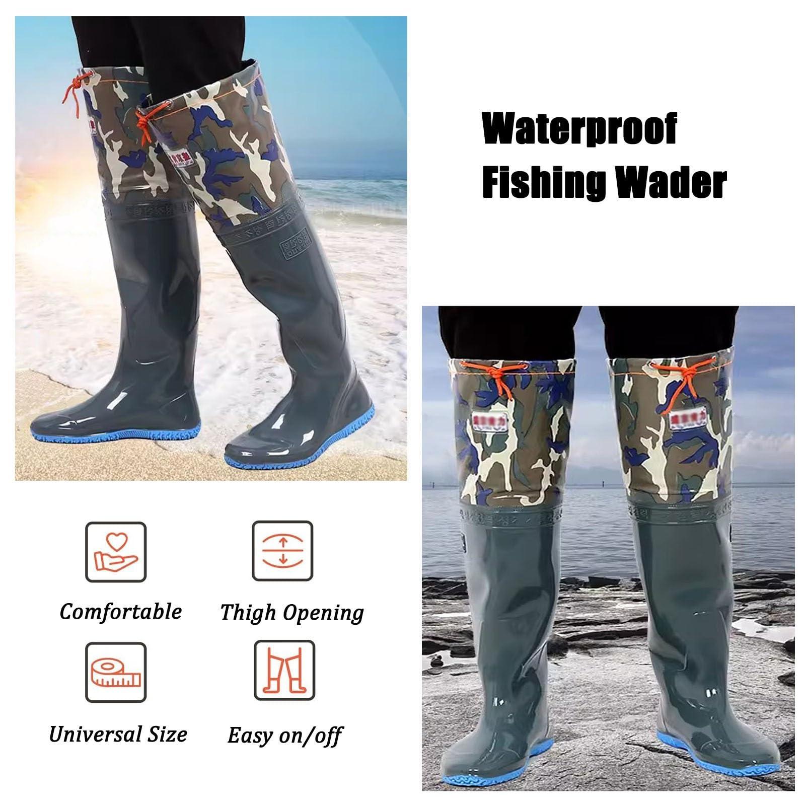 JCWGLY Men and Women Waterproof Fishing Waders for Outdoor Work and Hunting, 60cm High Knee Wading Boots No Leaks(7.5)