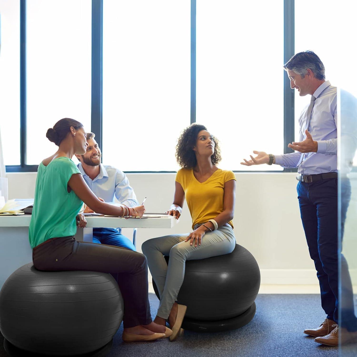 RENLXFI RENLXFI Large Yoga Ball Chair for Sitting at Desk, Lightweight Birthing Ball/Stability Ball/Balance Ball Seat Office Chair, Self-Standing Ergonomic Exercise Ball Chairs(Diameter 75cm(29 4/8 inch))