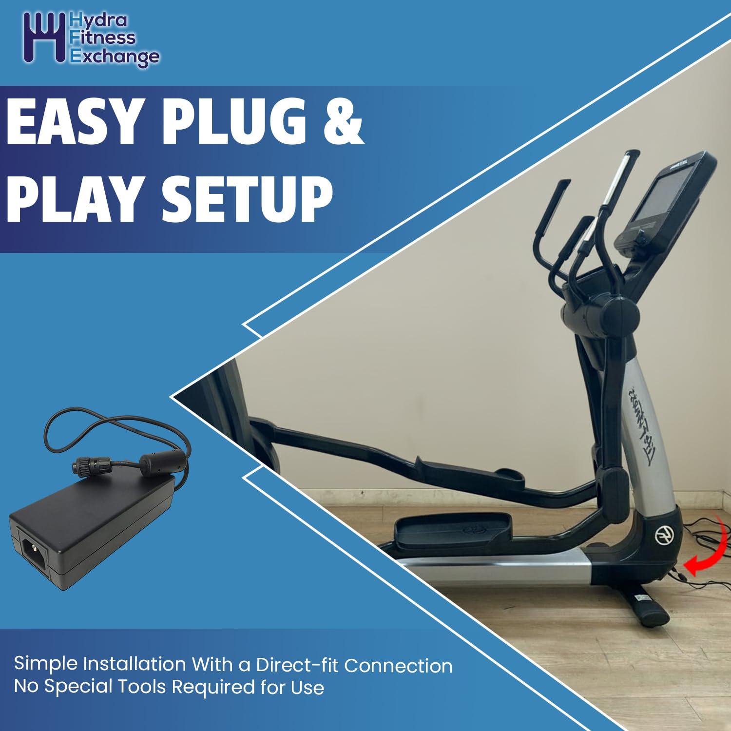 Hydra Fitness Exchange Power Supply Cord DC Adapter 5A, 24V 0017-00003-1091 Work W Life Fitness Treadmill