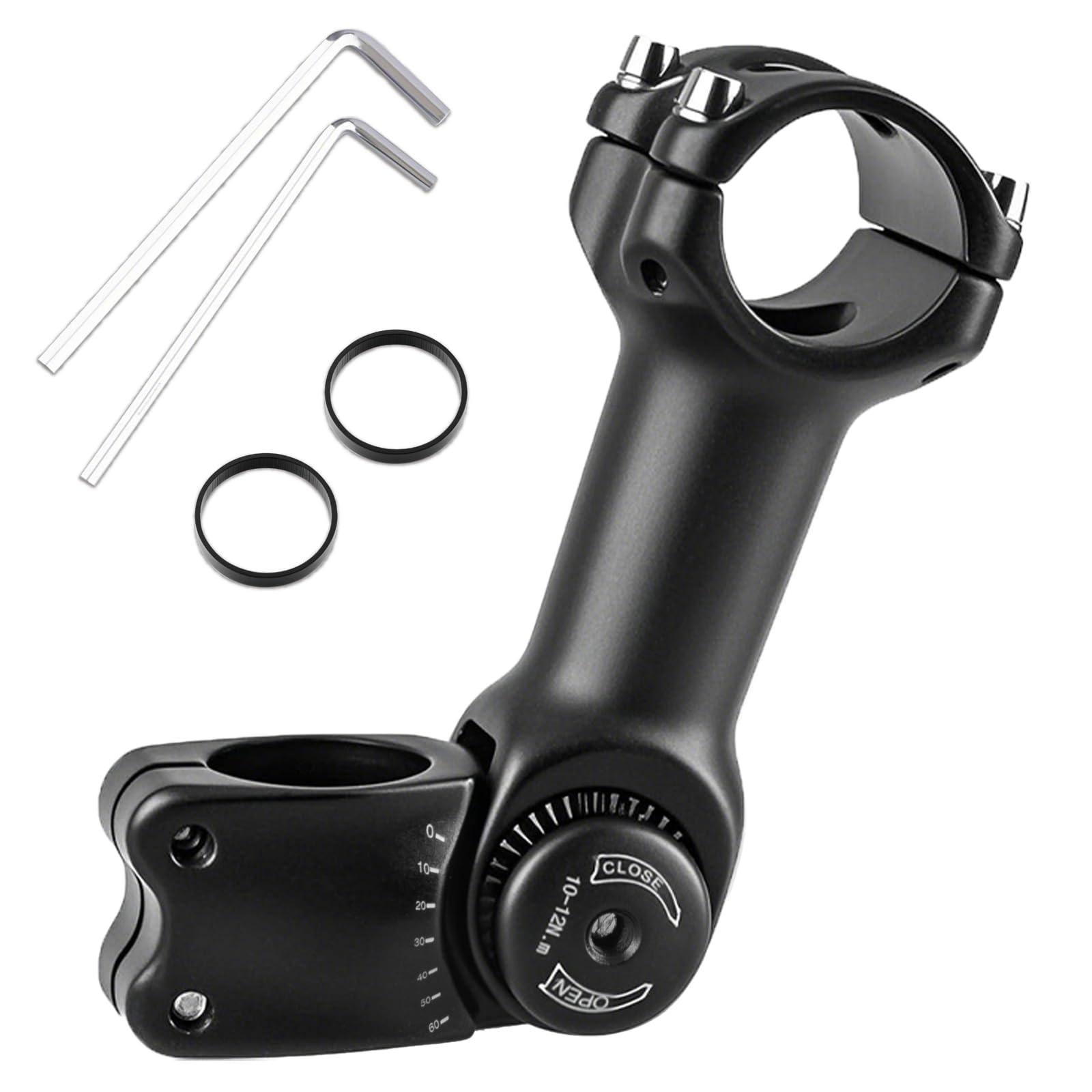 TRIWONDER TRIWONDER Bike Stem 25.4 31.8 Adjustable 60 Degree 90mm 110mm 130mm Bike Handlebar Extender Stem Riser Bicycle Handle Bar Extensions for Mountain Bike, Road Bike, MTB, BMX, Cycling