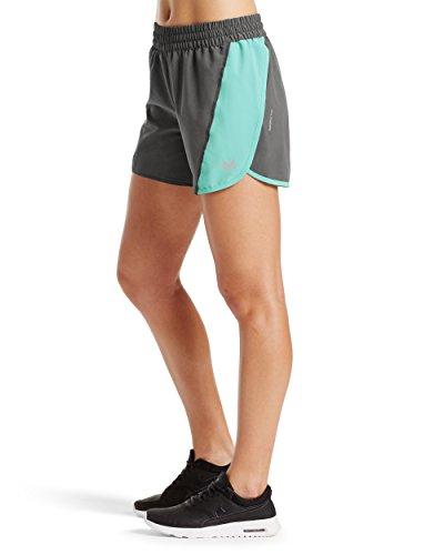 MISSION Mission Women\'s VaporActive Ion 4\" Training Shorts, Iron Gate/Pool Blue, Small