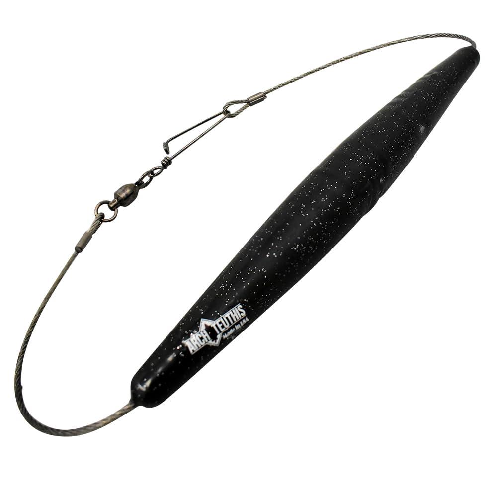 MagBay Lures Trolling Weight with Black Vinyl Coating,16-48 oz, Rigged for High Speed Wahoo Trolling with 900 lb Stainless Steel Wire (24, Ounces)