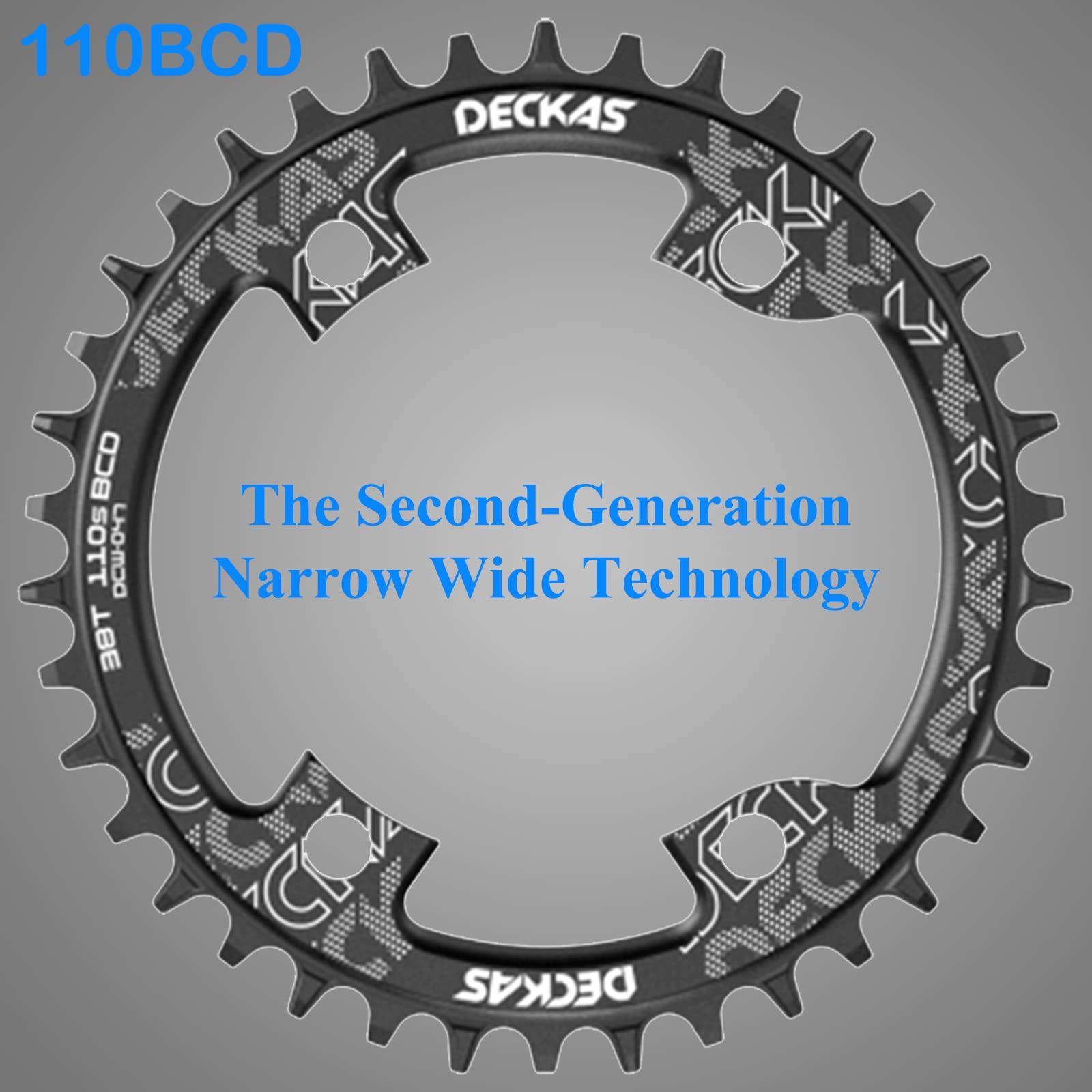 Enjcyling Enjcyling 110BCD Single Chainring, Second Generation Narrow Wide Technology, 110mm BCD Full Alloy CNC 4-Bolts 54T, for 7/8/9/10/11/12 Speed