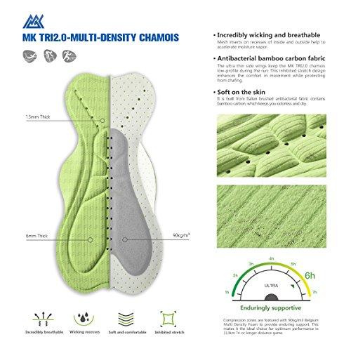 MY KILOMETRE MY KILOMETRE Triathlon Shorts Mens 9\" with Adjustable Drawstring Easy Reach Leg Pockets Chamois for Long-Distance Tri Race